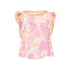 Poupette St Barth Kids Amber Top Pink Marigold In Multi
