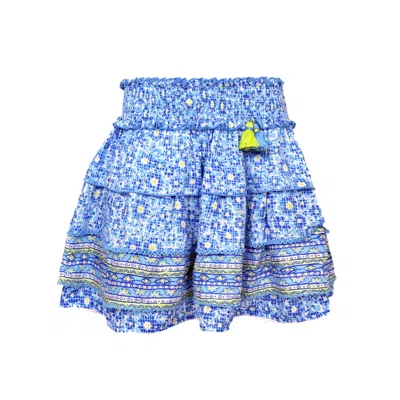 Poupette St Barth Kids Ariel Mini Skirt Blue Je T'aime In Multi