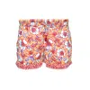 Poupette St Barth Kids Cindy Shorts Yellow Dalia In Multi