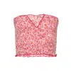 Poupette St Barth Kids Smocked Bandeau Top Pink Je T'aime In Pink