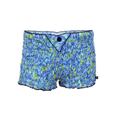 Poupette St Barth Kids V Shorts Blue/lemon