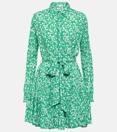 Poupette St Barth Kimi Printed Shirt Dress In Green Paquerette