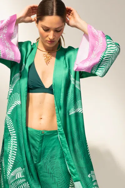 Poupette St Barth Kimono Lea In Green