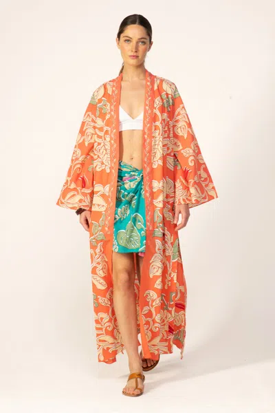 Poupette St Barth Kimono Lea In Orange