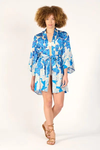 Poupette St Barth Kimono Luna In Blue