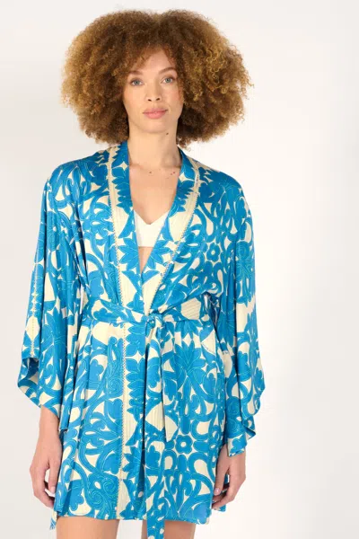 Poupette St Barth Kimono Luna In Blue