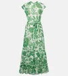 Poupette St Barth Kora Printed Cotton Maxi Dress In White Green Macro