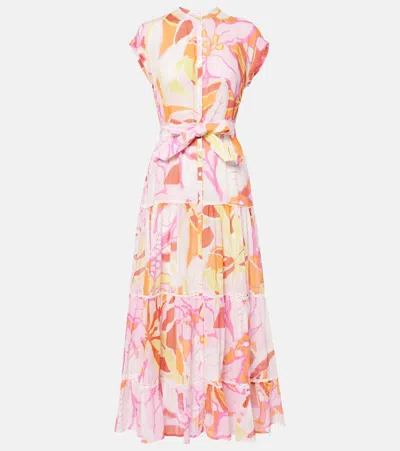 Poupette St Barth Kora Printed Cotton Midi Dress In Multicoloured