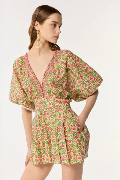 Poupette St Barth Kurzer Jumpsuit Chantal In Pink