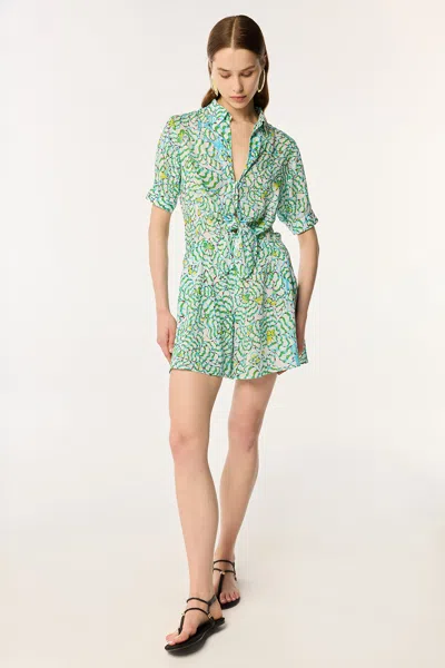 Poupette St Barth Kurzer Overall Bettina In Green