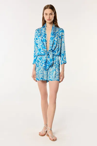 Poupette St Barth Kurzer Overall Celie In Blue