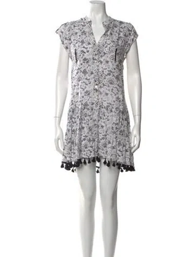 Pre-owned Poupette St Barth Lace Pattern Mini Dress In Multi