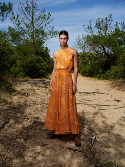 Poupette St Barth Langes Kleid Clea In Yellow
