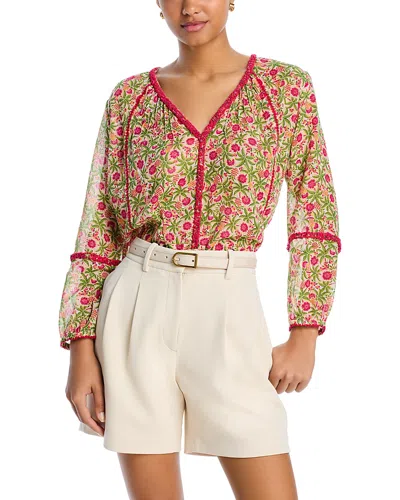 Poupette St Barth Lara Printed Top In Pink Honolulu