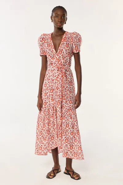 Poupette St Barth Long Dress Baba In Pink Victorian