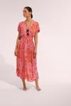 Poupette St Barth Long Dress Becky In Red