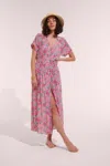 Poupette St Barth Long Dress Becky In Pink