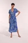 Poupette St Barth Long Dress Becky In Blue