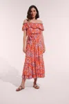 Poupette St Barth Long Dress Bella In Orange