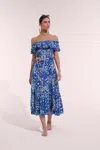 Poupette St Barth Long Dress Bella In Blue