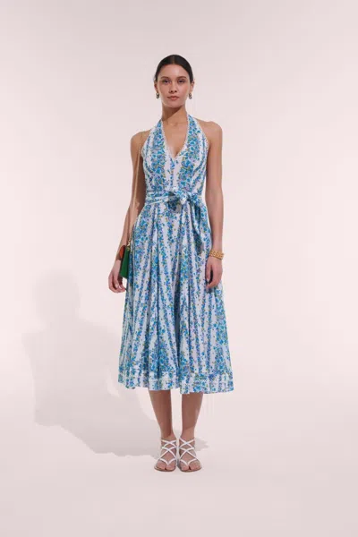 Poupette St Barth Long Dress Beth In Blue