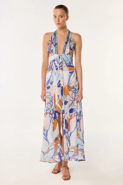 Poupette St Barth Long Dress Caliz In Blue