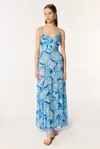 Poupette St Barth Cara Long Dress Blue Tiger Lily