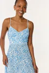Poupette St Barth Long Dress Cara In Blue Lazuli
