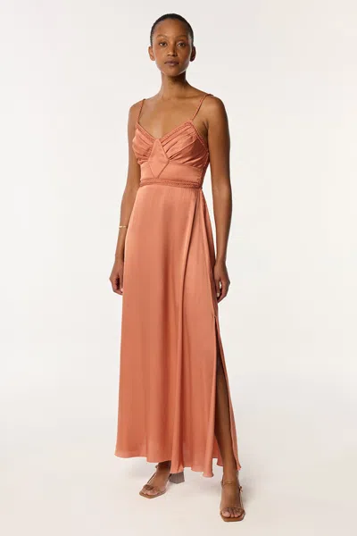 Poupette St Barth Long Dress Cara In Dusty Pink