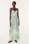 Poupette St Barth Long Dress Cara In Green Lazuli