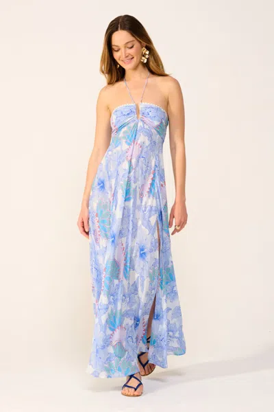 Poupette St Barth Long Dress Carla In Blue