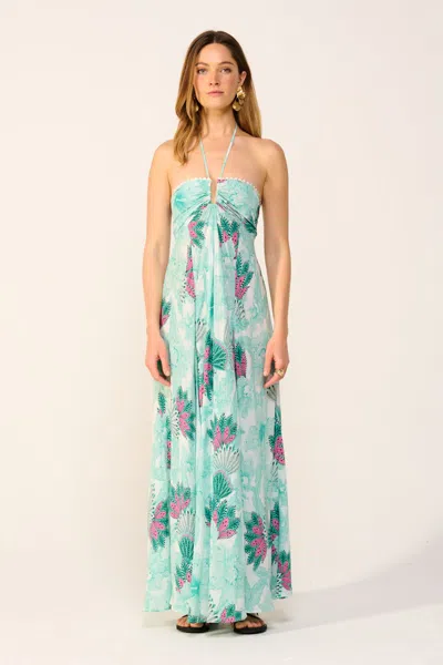 Poupette St Barth Long Dress Carla In Blue