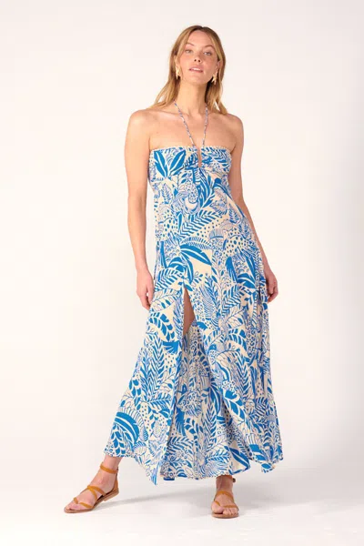 Poupette St Barth Long Dress Carla In Blue