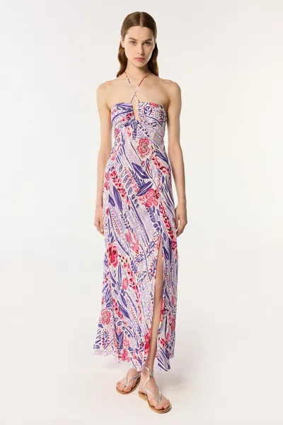 Poupette St Barth Long Dress Carla In Lilac