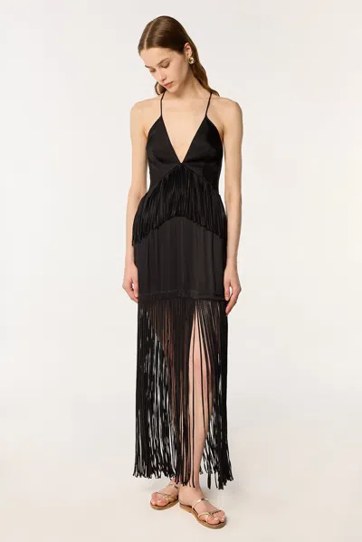 Poupette St Barth Long Dress Carmen In Black