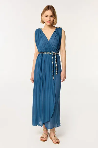 Poupette St Barth Long Dress Carol In Blue