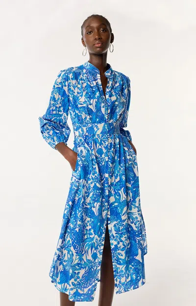 Poupette St Barth Long Dress Cathy In Blue