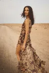 Poupette St Barth Long Dress Ciao In Choco Macro Stelis