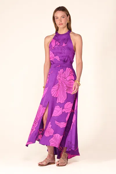 Poupette St Barth Long Dress Clea In Purple