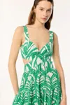 Poupette St Barth Long Dress Coco In Green Himba