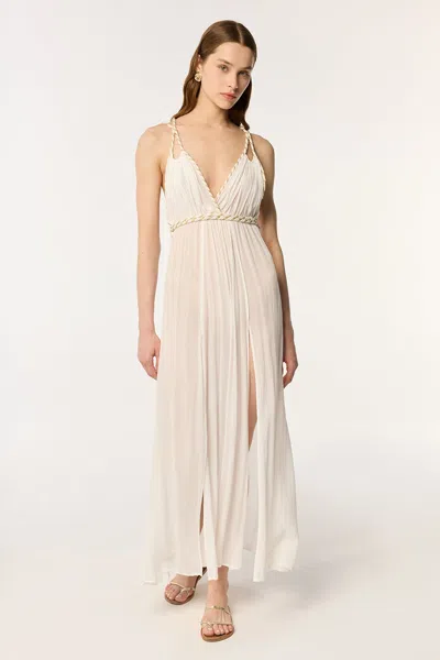 Poupette St Barth Long Dress Collette In Natural White