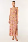 Poupette St Barth Long Dress Collette In Pink Mosaic