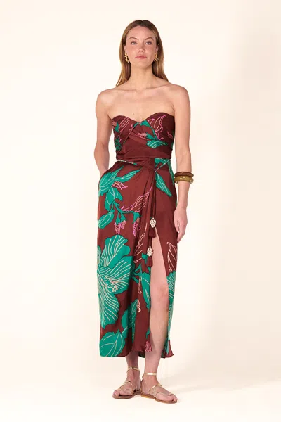 Poupette St Barth Long Dress Collina In Multi