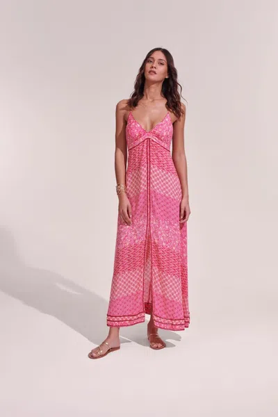 Poupette St Barth Long Dress Denise In Pink