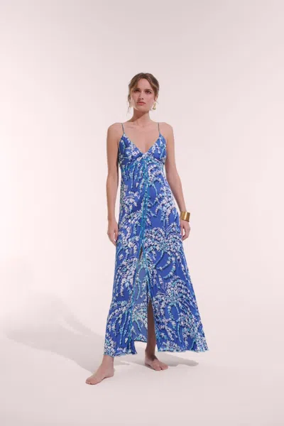 Poupette St Barth Long Dress Denise In Blue