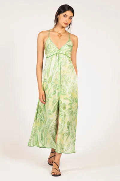 Poupette St Barth Long Dress Denise In Green