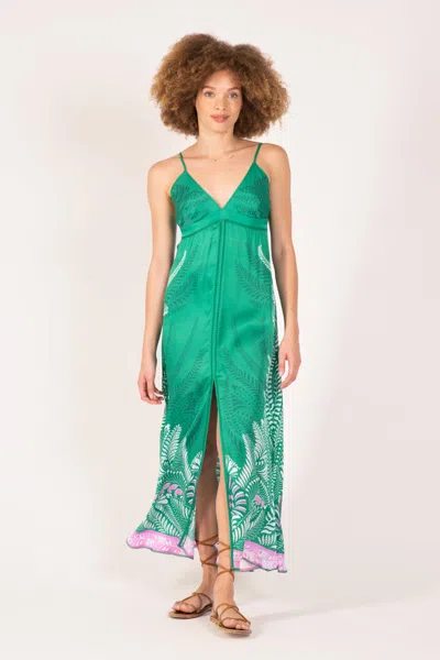 Poupette St Barth Long Dress Denise In Green