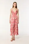 Poupette St Barth Long Dress Denise In Pink Himba