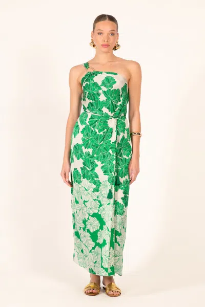 Poupette St Barth Long Dress Fanny In Green
