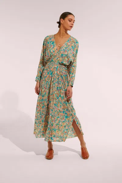 Poupette St Barth Long Dress Ilona In Green